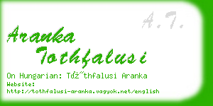 aranka tothfalusi business card